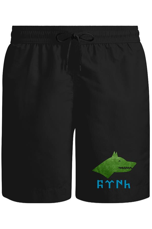 Türk Kurt II Unisex Siyah Şort