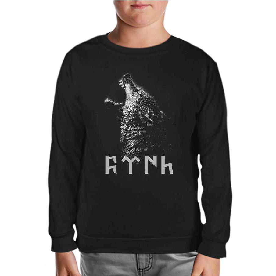 Turkish Wolf Black Kids Sweatshirt