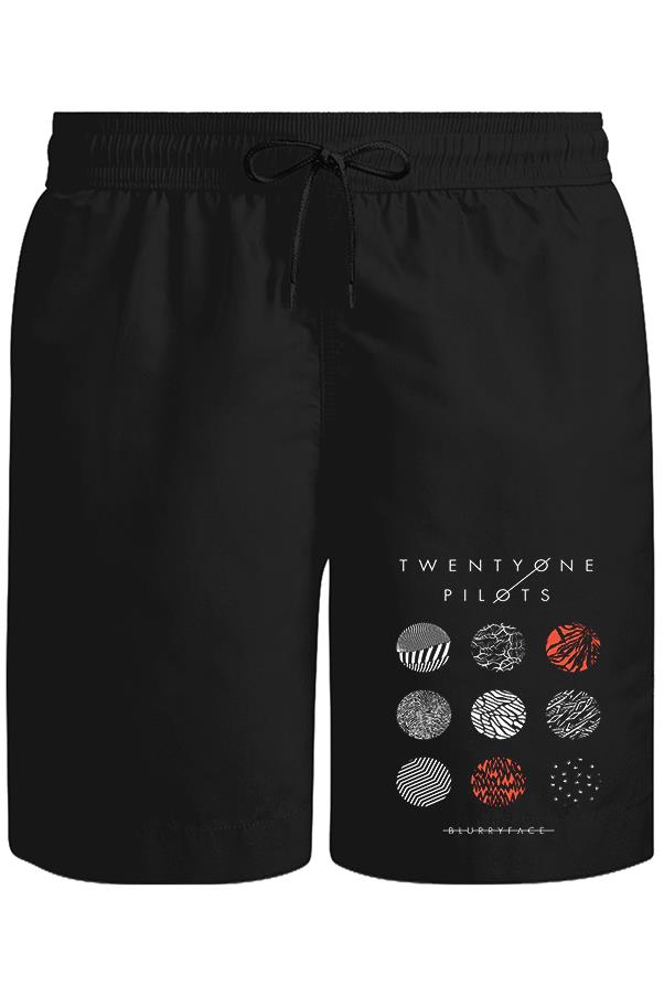 Twenty One Pilots - Blurryface Unisex Siyah Şort