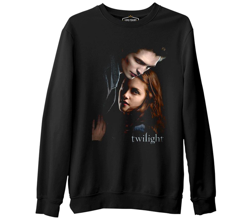 Twilight  Siyah Erkek Kalın Sweatshirt