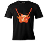 Two Guitars and a Battery Rock 'n Roll Black Men's Tshirt