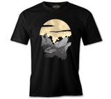Two Wolves Howling in the Moonlight Black Men's Tshirt