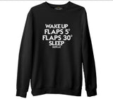 Flight - Flap Black Men's Thick Sweatshirt