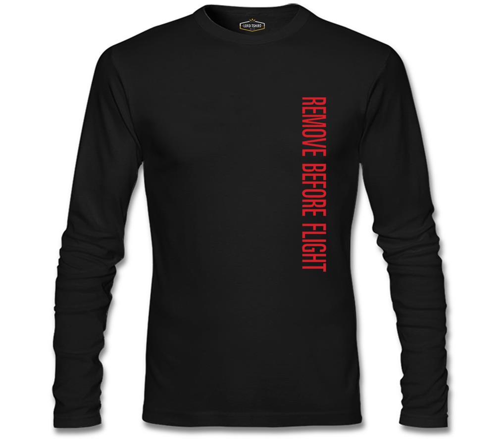 Flight - Remove Before the Flight Black Men's Sweatshirt
