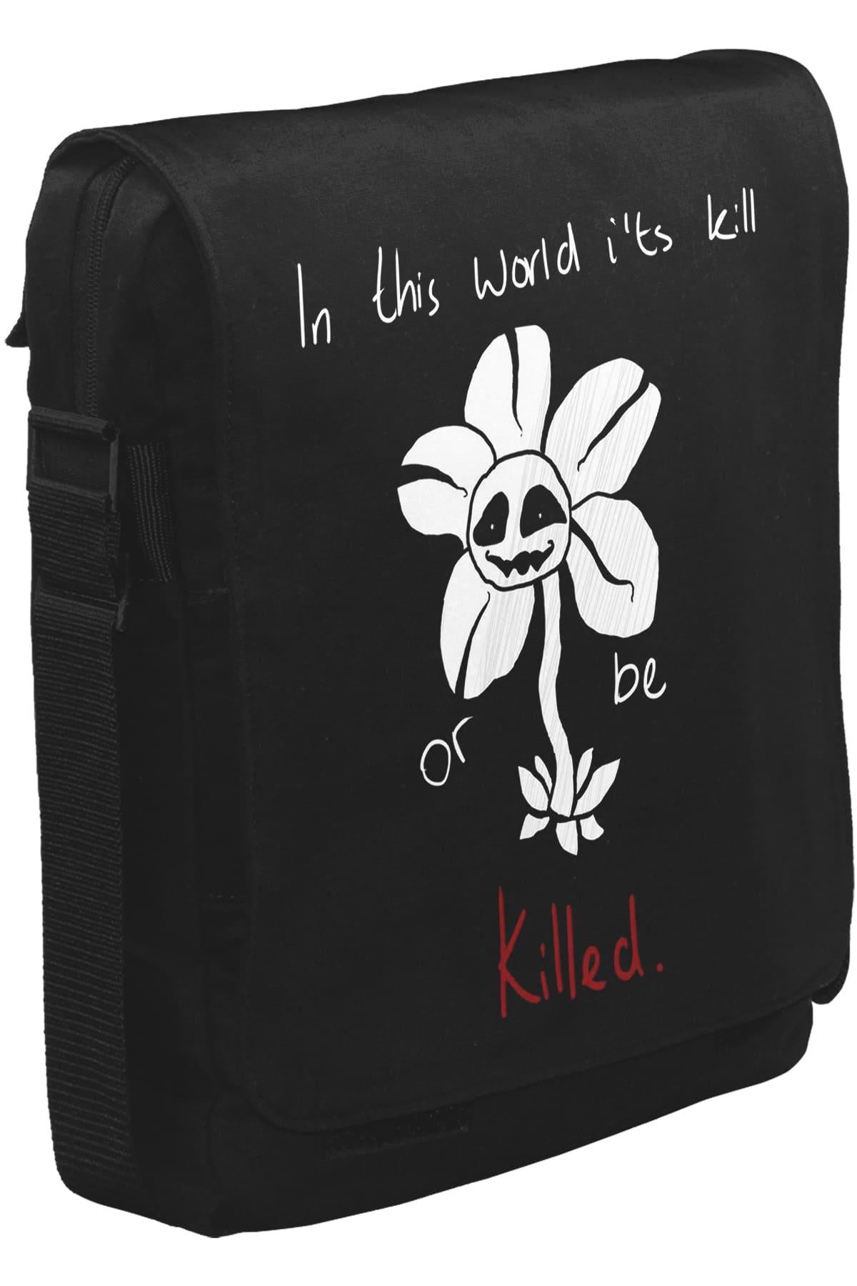 Undertale - Or be Killed Unisex Siyah Postacı Çanta