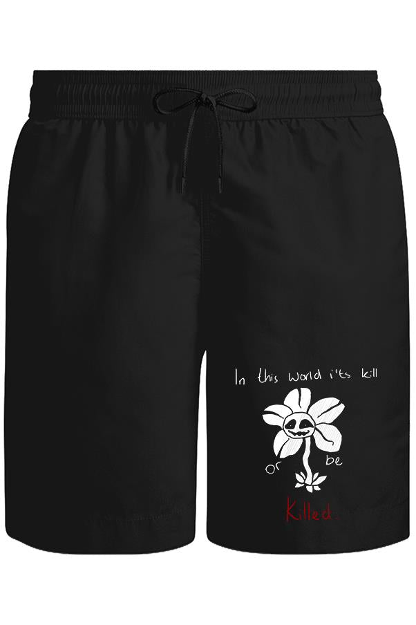 Undertale - Or be Killed Unisex Siyah Şort
