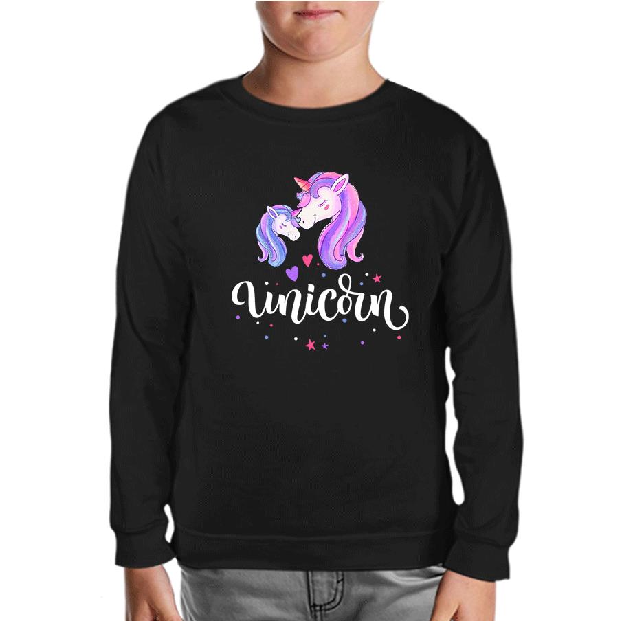 Unicorn Mother's Day Black Kids Sweatshirt