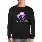 Unicorn Mother's Day Black Kids Sweatshirt