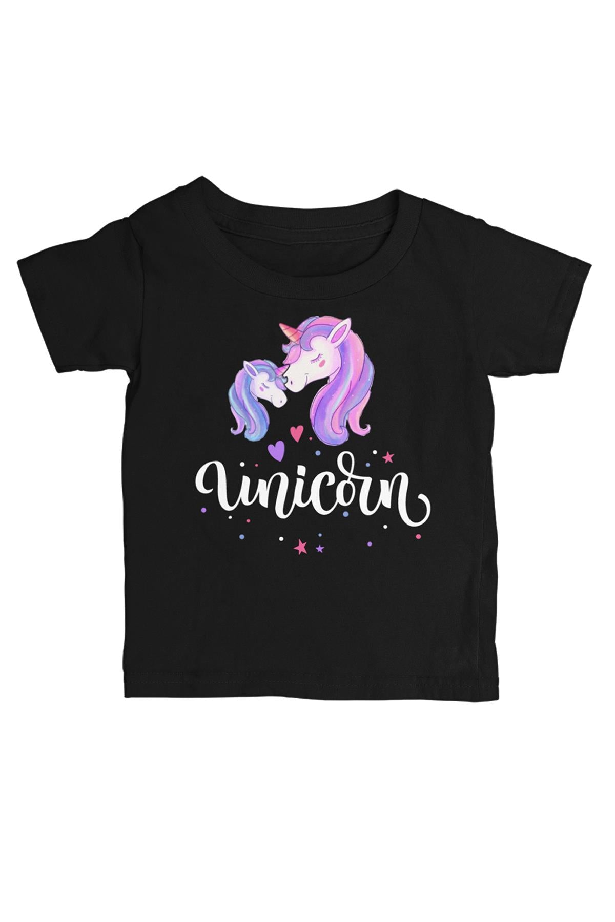 Unicorn Anneler Günü Siyah Çocuk Tshirt