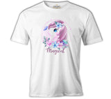 Unicorn Çiçek Anneler Günü Beyaz Unisex Tshirt