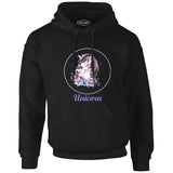 Unicorn Flower Mother's Day Black Unisex Unzippered Hoodie