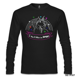 Unicorn - I Don't Believe in Humans Siyah Erkek Sweatshirt