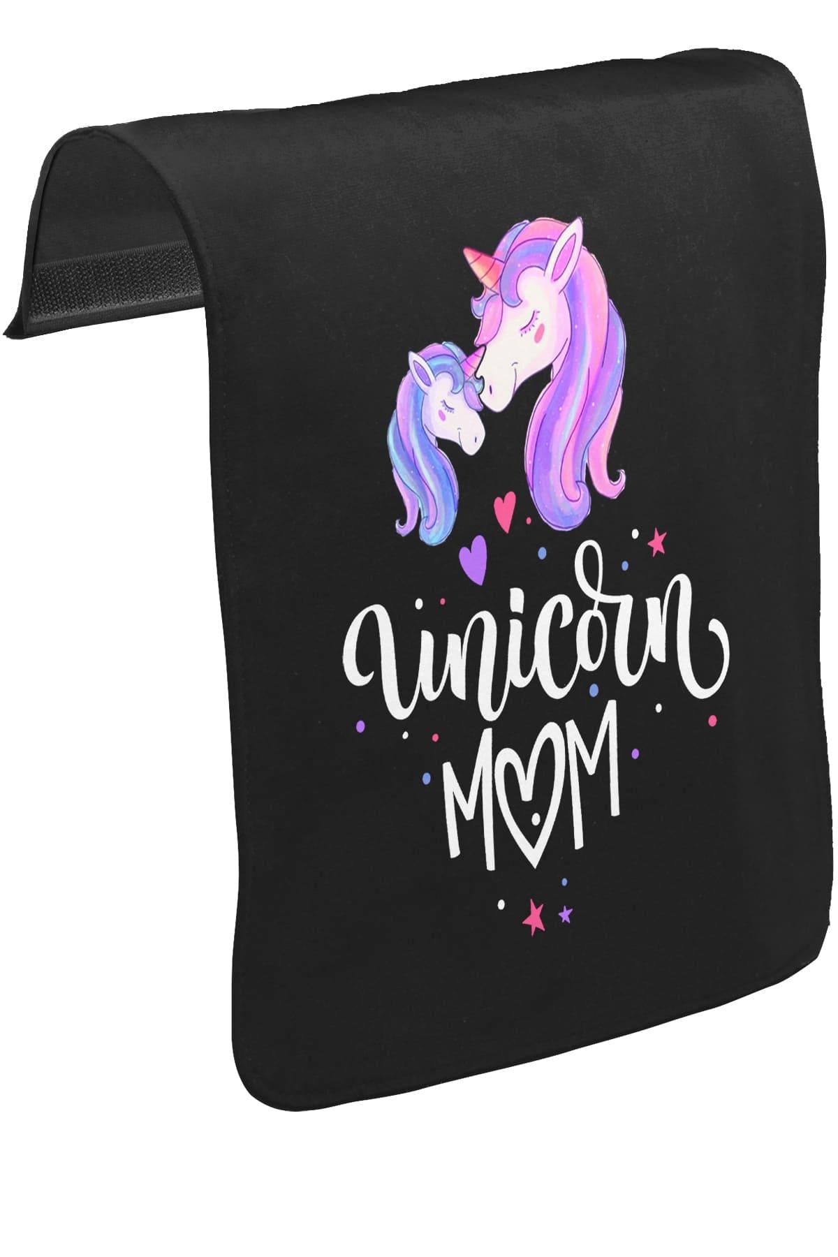 Unicorn Mom Anneler Günü Siyah Tak-Çıkar Unisex Tshirt CK-1635
