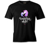 Unicorn Mom Anneler Günü Siyah Unisex Tshirt
