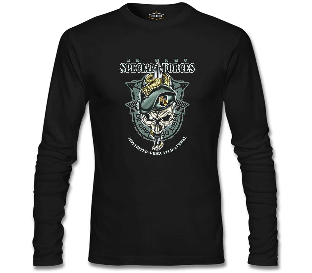 US Army - Special Forces Siyah Erkek Sweatshirt
