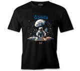 Uzay - Astronot DJ Siyah Erkek Tshirt