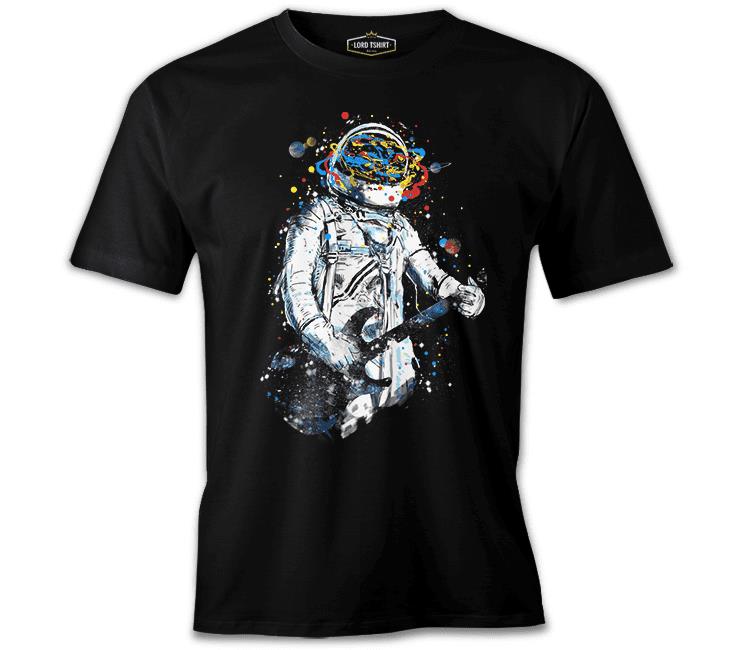 Space - Astronaut Planet Paint Black Men's Tshirt