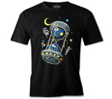 Space - Astronaut Planet Hourglass Black Men's Tshirt