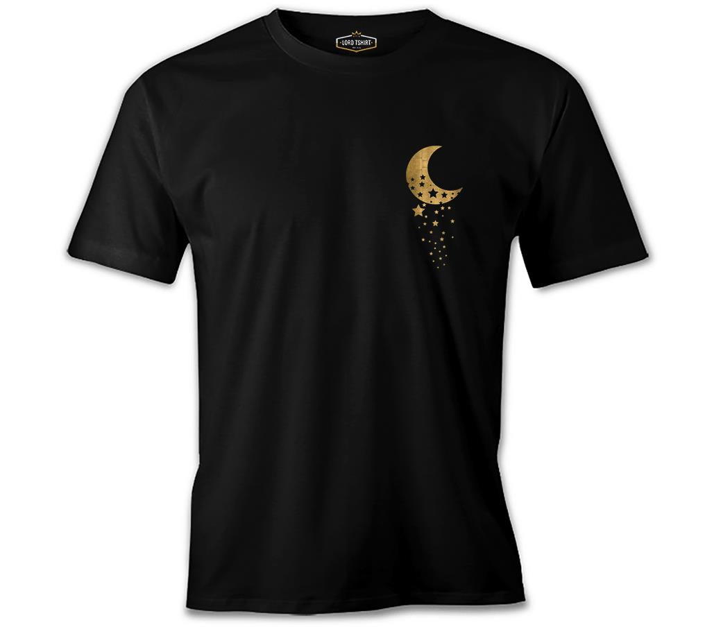 Uzay - Aydan Düşen Yıldızlar Siyah Erkek Tshirt
