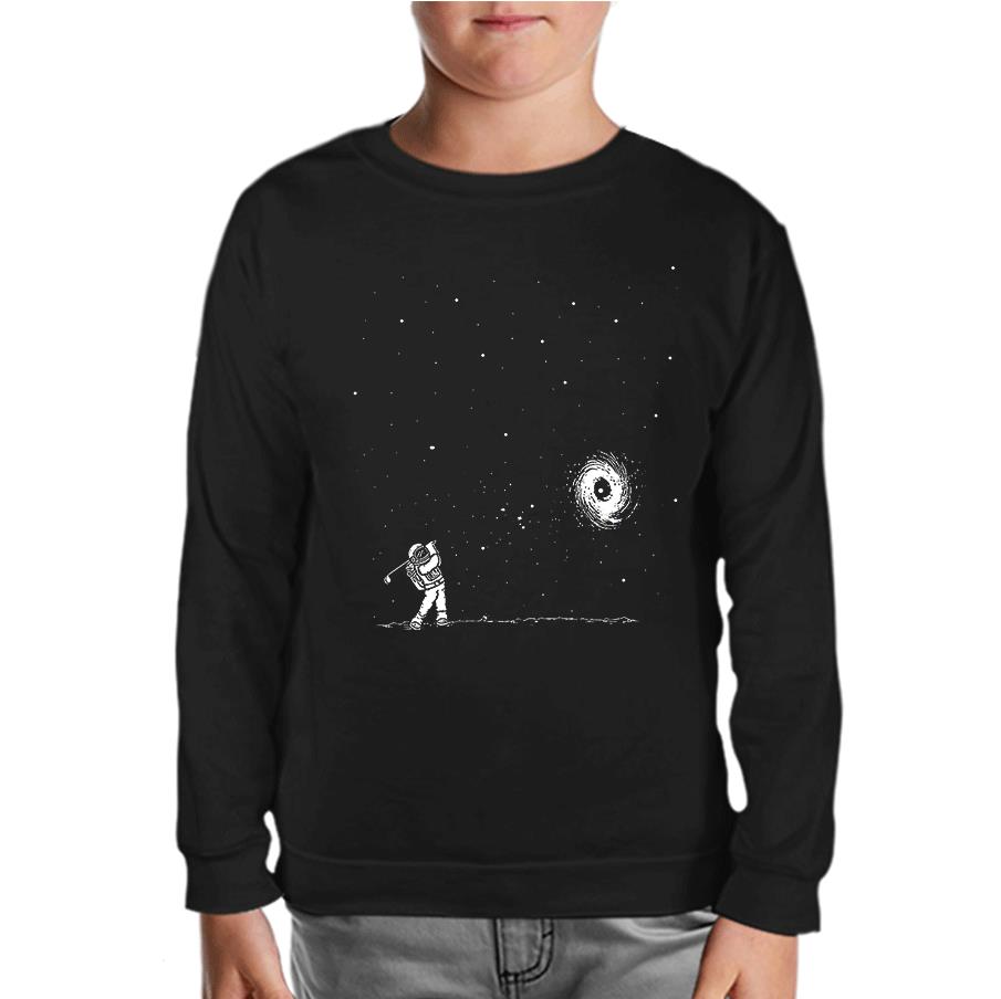 Space - Golf Black Kids Sweatshirt