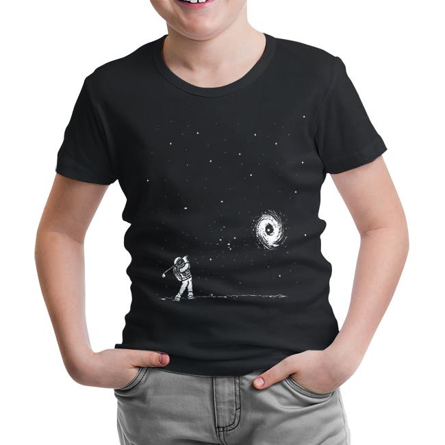 Space - Golf Black Kids Tshirt