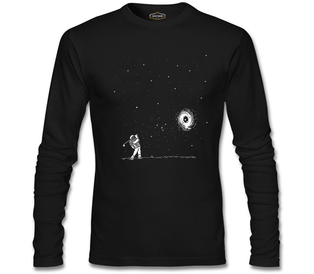 Uzay - Golf Siyah Erkek Sweatshirt