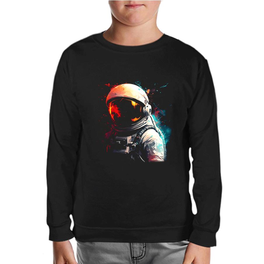 Colors of Space - Astronaut Black Kids Sweatshirt 