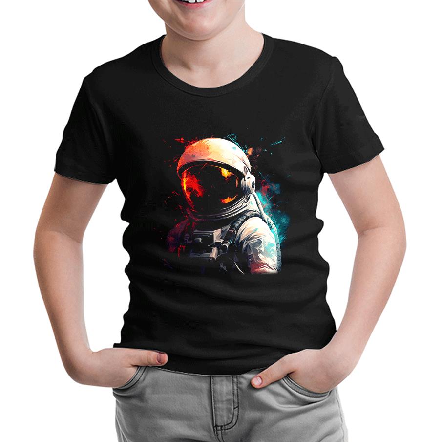 Colors of Space - Astronaut Black Kids T-shirt 