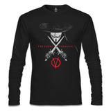 V for Vendetta - Freedom Siyah Erkek Sweatshirt