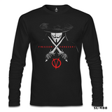 V for Vendetta - Freedom Siyah Erkek Sweatshirt