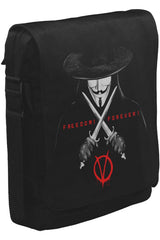 V for Vendetta - Freedom Unisex Siyah Postacı Çanta