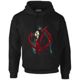 V for Vendetta - Give him a Mask Siyah Erkek Fermuarsız Kapşonlu