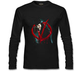 V for Vendetta - Give him a Mask Siyah Erkek Sweatshirt