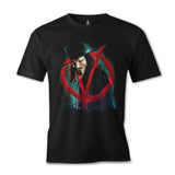 V for Vendetta - Give him a Mask Siyah Erkek Tshirt