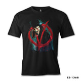 V for Vendetta - Give him a Mask Siyah Erkek Tshirt