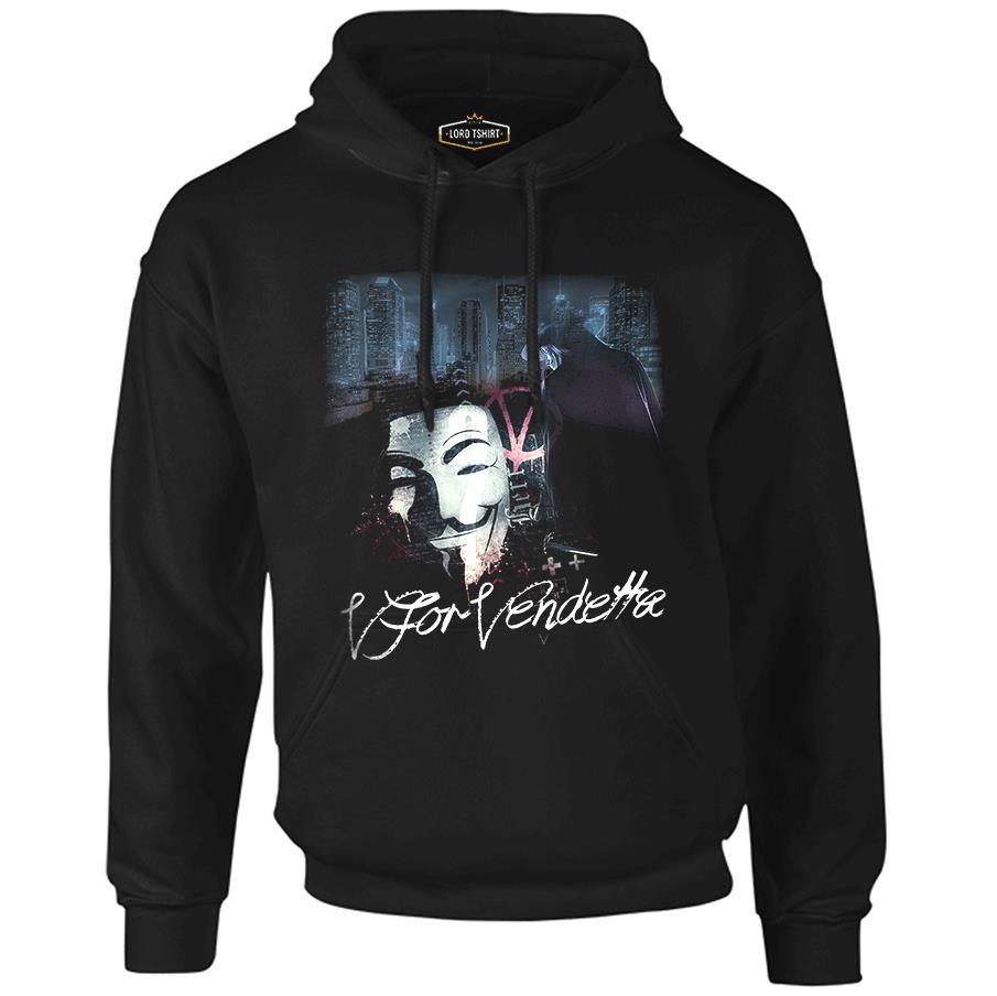 V for Vendetta Black Men's Zipperless Hoodie