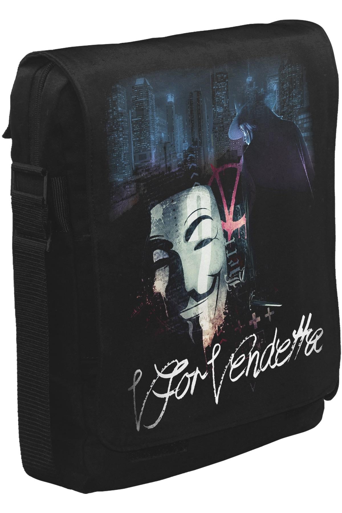 V for Vendetta Unisex Siyah Postacı Çanta
