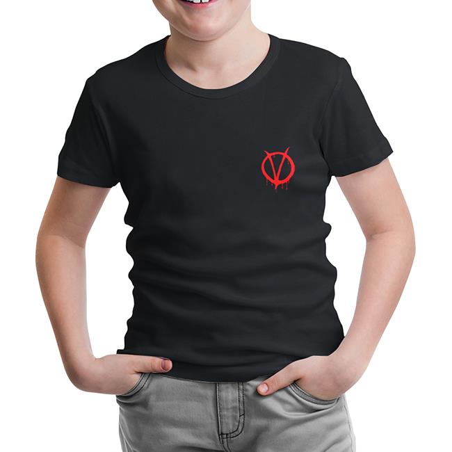 V for Vendetta - V logo Black Kids Tshirt