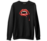 Vampir  Siyah Erkek Kalın Sweatshirt