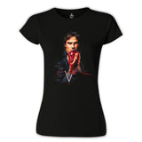 Vampire Diaries - Damon Siyah Kadın Tshirt