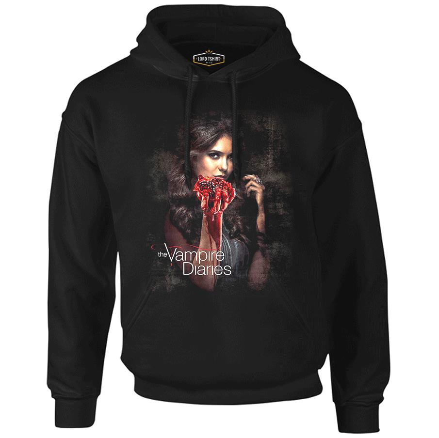 Vampire Diaries Black Men's Zipperless Hoodie