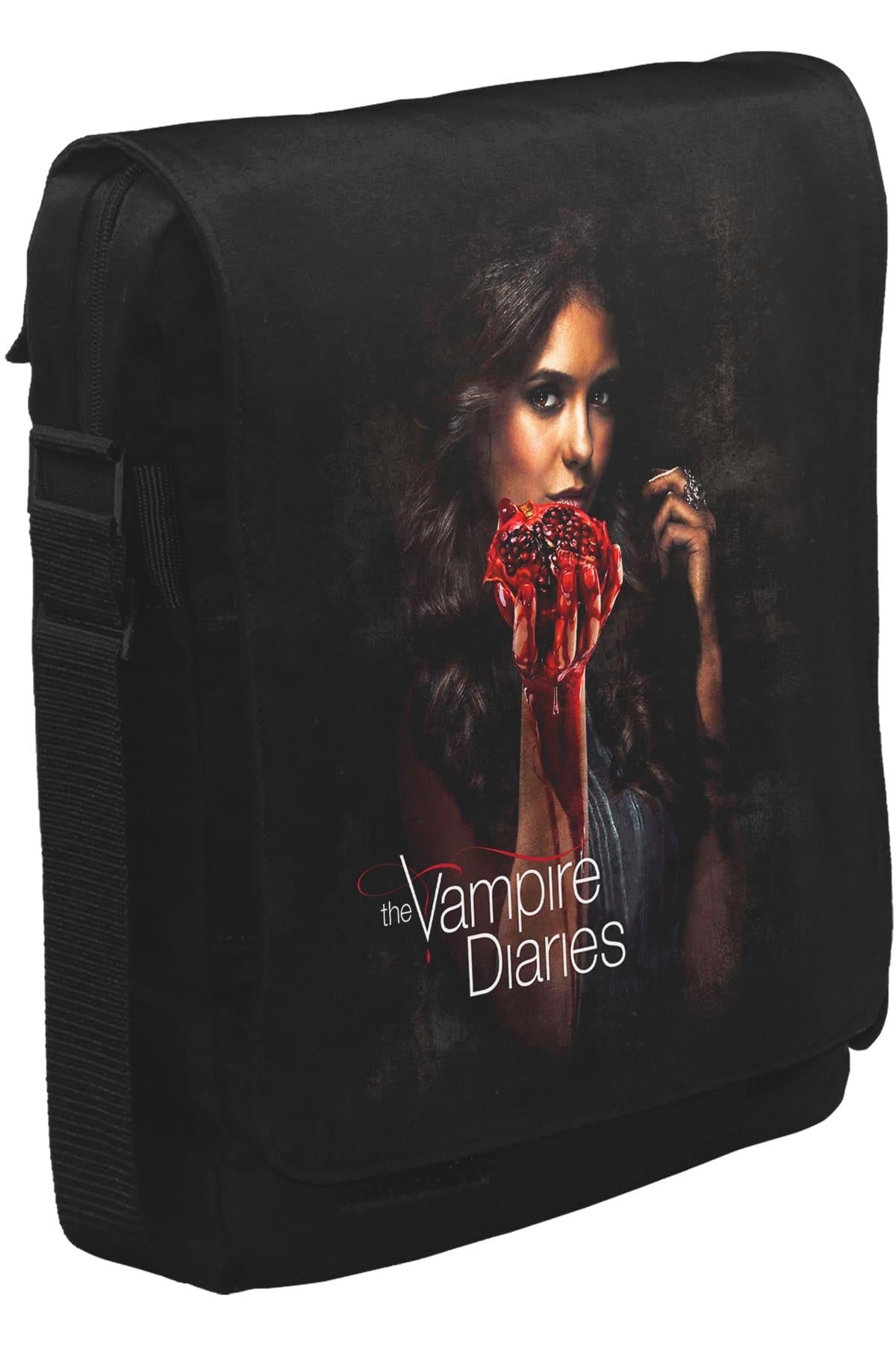 Vampire Diaries Unisex Siyah Postacı Çanta