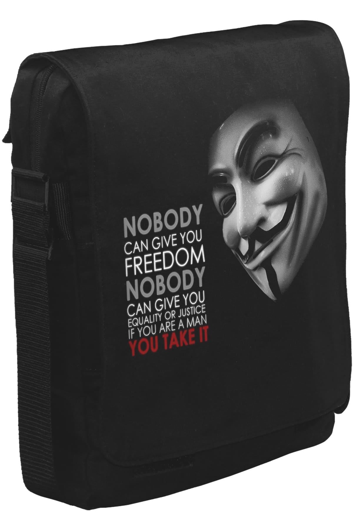 Vandetta - Freedom Unisex Siyah Postacı Çanta