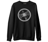 Viking Hammer Logo Siyah Erkek Kalın Sweatshirt
