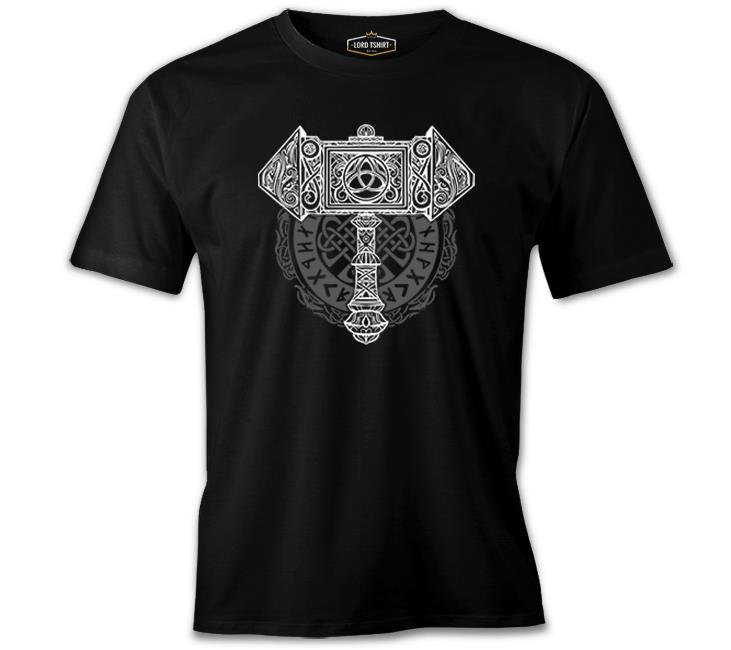 Viking Hammer with the Knot Black Men's Tshirt