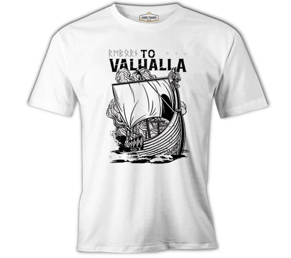 Viking Ship to Vallaha Beyaz Erkek Tshirt