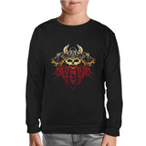 Viking Skull and His Axes Black Kids Sweatshirt