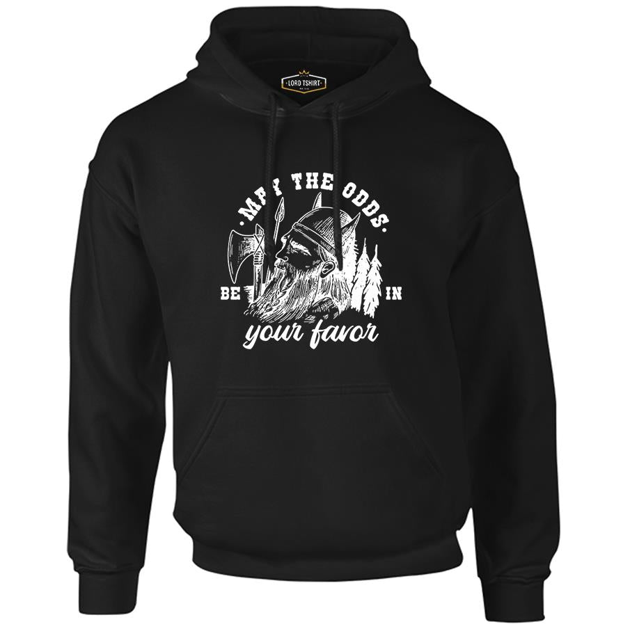 Viking Warrior Ax and Helmet Black Men's Zipperless Hoodie