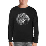 Viking Warrior with Eye Patch Black Kids Sweatshirt