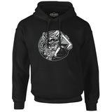 Viking Warrior with Eye Patch Black Men's Zipperless Hoodie